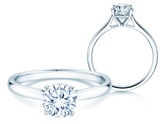 Verlovingsring Surprise in 9K witgoud met diamant 1,00ct H/SI