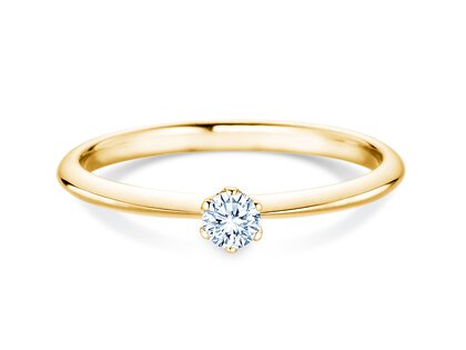 Verlovingsring The One in 14K geelgoud met diamant 0,15ct H/SI