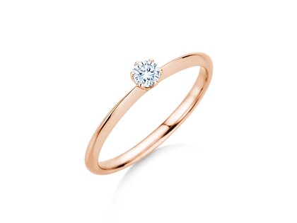 Verlovingsring The One in 9K roségoud met diamant 0,15ct H/SI
