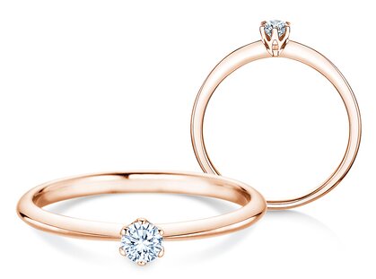 Verlovingsring The One in 9K roségoud met diamant 0,15ct