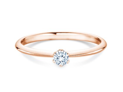 Verlovingsring The One in 9K roségoud met diamant 0,15ct H/SI
