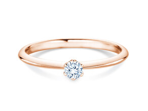 Verlovingsring The One in 9K roségoud met diamant 0,15ct H/SI