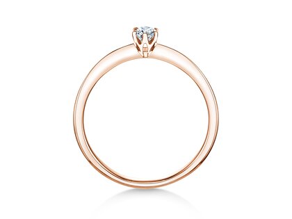 Verlovingsring The One in 9K roségoud met diamant 0,15ct H/SI