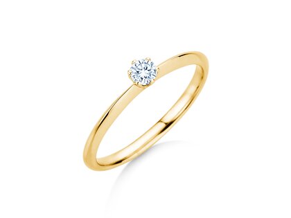 Verlovingsring The One in 14K geelgoud met diamant 0,15ct H/SI