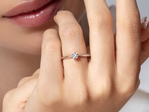 Verlovingsring The One in 14K witgoud met diamant 0,25ct H/SI