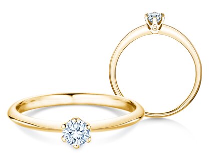 Verlovingsring The One in 14K geelgoud met diamant 0,25ct H/SI