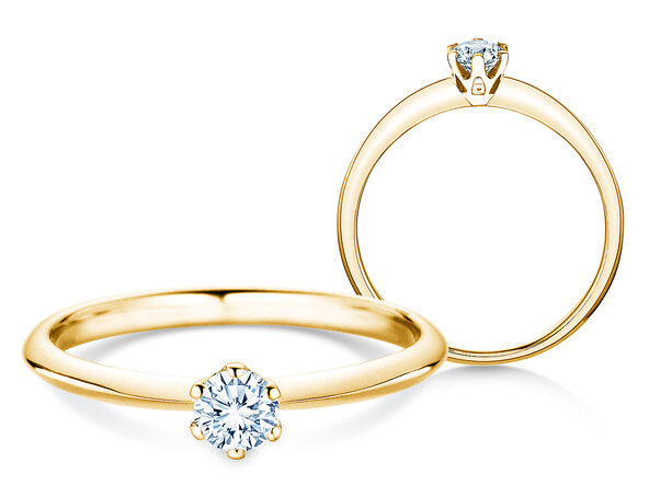 Verlovingsring The One in 14K geelgoud met Lab-grown diamant 0,25ct E/VS