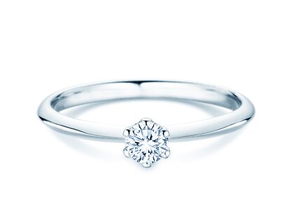 Verlovingsring The One in 14K witgoud met diamant 0,25ct H/SI