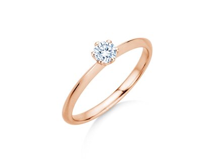Verlovingsring The One in 9K roségoud met diamant 0,25ct H/SI