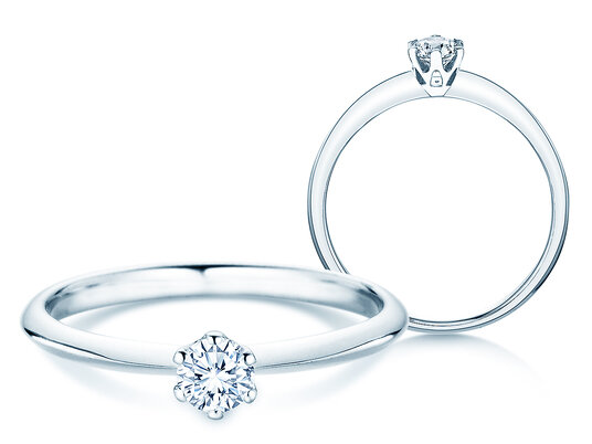 Verlovingsring The One in 14K witgoud met diamant 0,25ct H/SI