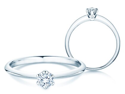Verlovingsring The One in 14K witgoud met diamant 0,25ct H/SI