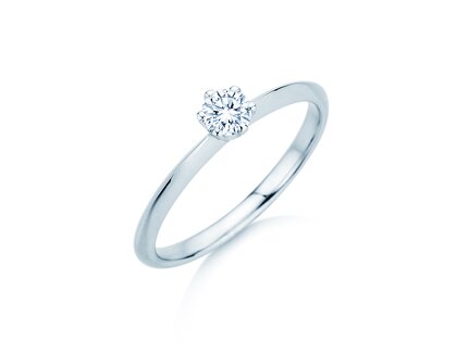 Verlovingsring The One in 14K witgoud met diamant 0,25ct H/SI