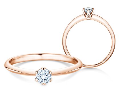 Verlovingsring The One in 9K roségoud met diamant 0,25ct H/SI