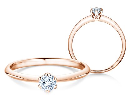 Verlovingsring The One in 14K roségoud met diamant 0,25ct H/SI