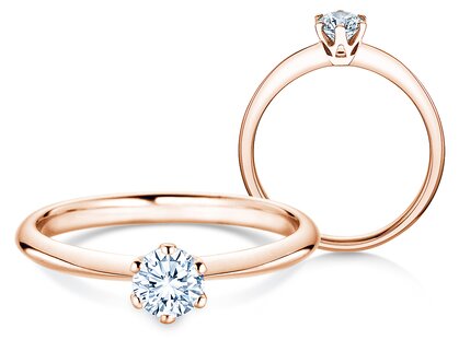 Verlovingsring The One in 9K roségoud met diamant 0,40ct G/SI