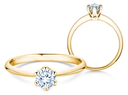 Verlovingsring The One in 14K geelgoud met diamant 0,50ct H/SI