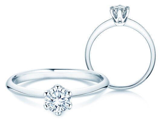 Verlovingsring The One in 9K witgoud met diamant 0,50ct H/SI