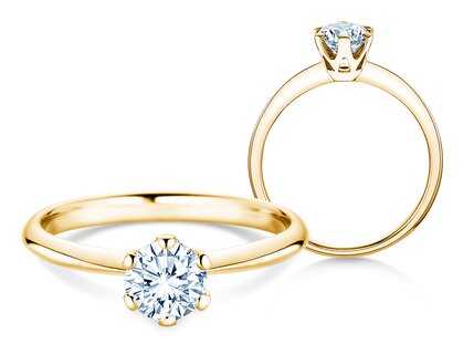 Verlovingsring The One in 9K geelgoud met Lab-grown diamant 0,75ct D/IF