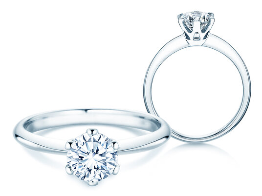 Verlovingsring The One in 9K witgoud met diamant 1,00ct H/SI
