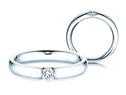 Verlovingsring Destiny in 14K witgoud met diamant 0,15ct H/SI