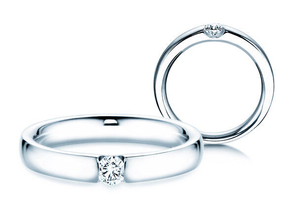 Verlovingsring Destiny in 14K witgoud met diamant 0,15ct H/SI
