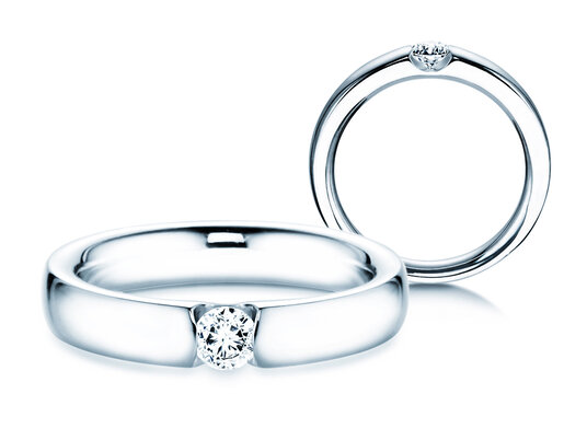 Verlovingsring Destiny in 14K witgoud met diamant 0,20ct H/SI