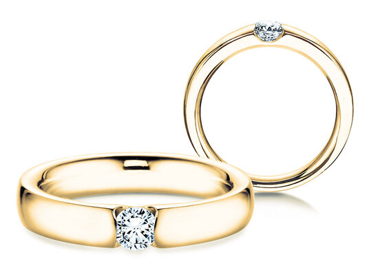 Verlovingsring Destiny in 14K geelgoud met diamant 0,10ct H/SI