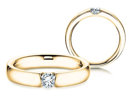 Verlovingsring Destiny in 18K geelgoud met diamant 0,10ct G/SI