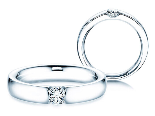 Verlovingsring Destiny in zilver 925/- met diamant 0,10ct H/SI