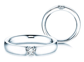 Verlovingsring Destiny in 18K witgoud met diamant 0,10ct G/SI