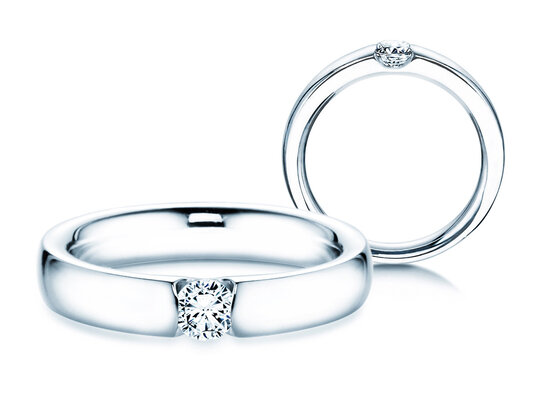 Verlovingsring Destiny in 9K witgoud met diamant 0,25ct H/SI