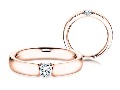 Verlovingsring Destiny in 9K roségoud met diamant 0,25ct G/SI
