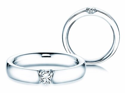 Verlovingsring Destiny in 14K witgoud met diamant 0,10ct G/SI