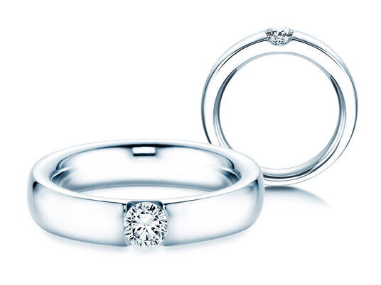 Verlovingsring Destiny in 18K witgoud met diamant 0,30ct H/SI