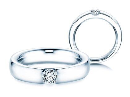 Verlovingsring Destiny in 18K witgoud met diamant 0,30ct H/SI