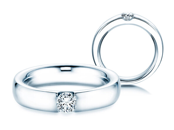 Verlovingsring Destiny in 18K witgoud met diamant 0,30ct H/SI