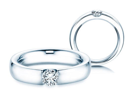Verlovingsring Destiny in 18K witgoud met diamant 0,40ct H/SI