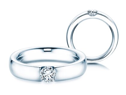 Verlovingsring Destiny in 18K witgoud met diamant 0,40ct H/SI