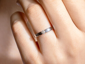 Verlovingsring Infinity Petite in 14K witgoud met diamant 0,13ct G/SI