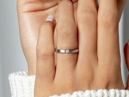 Verlovingsring Infinity in 14K geelgoud met diamant 0,03ct H/SI