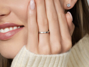 Verlovingsring Infinity in 14K geelgoud met diamant 0,03ct H/SI