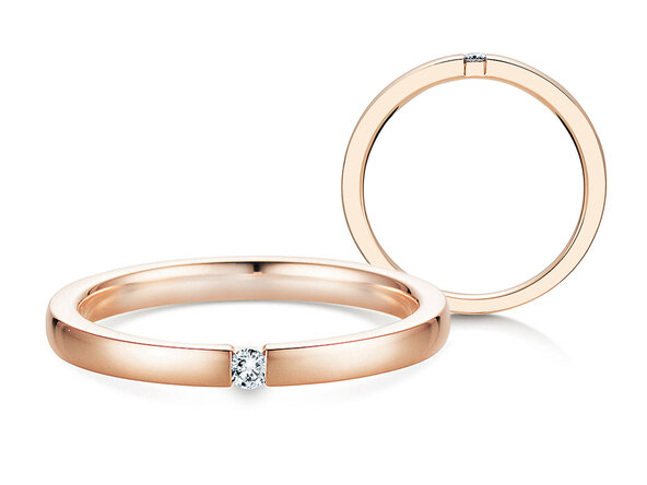 Verlovingsring Infinity in 14K roségoud met diamant 0,03ct G/SI