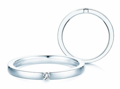 Verlovingsring Infinity in 14K witgoud met diamant 0,03ct H/SI