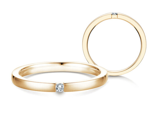 Verlovingsring Infinity in 14K geelgoud met diamant 0,05ct H/SI