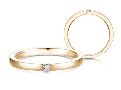 Verlovingsring Infinity in 14K geelgoud met diamant 0,05ct H/SI