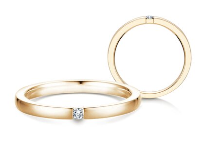 Verlovingsring Infinity in 14K geelgoud met diamant 0,05ct G/SI