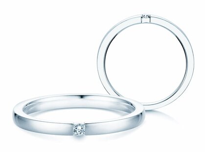 Verlovingsring Infinity in platina 950/- met diamant 0,05ct H/SI