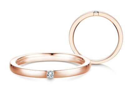 Verlovingsring Infinity in 14K roségoud met diamant 0,07ct H/SI