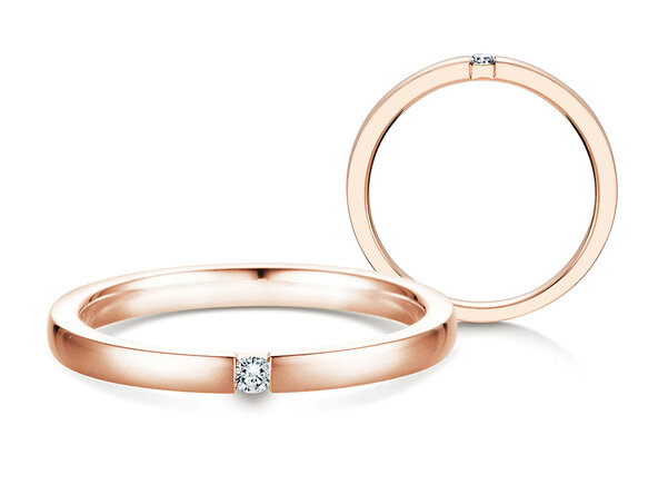 Verlovingsring Infinity in 14K roségoud met diamant 0,07ct H/SI