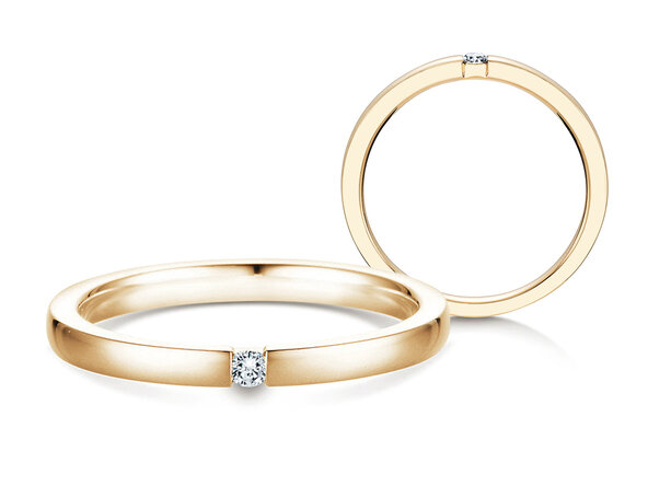 Verlovingsring Infinity in 14K geelgoud met diamant 0,07ct H/SI